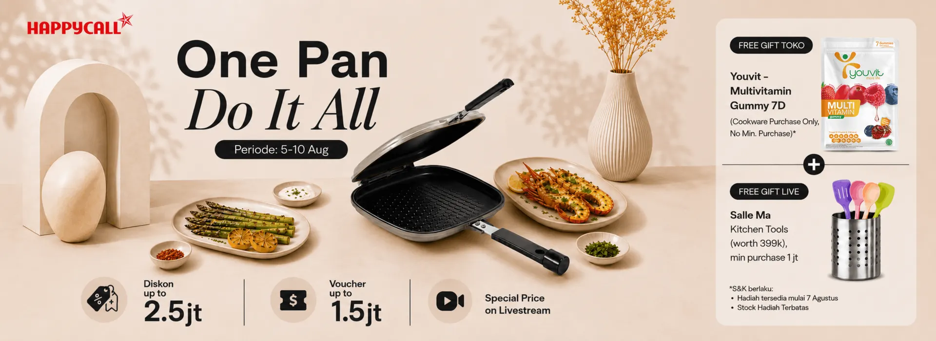 Promo Happycall Indonesia — peralatan masak premium Korea
