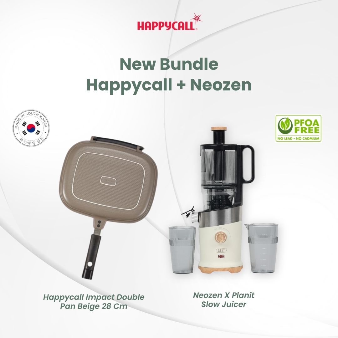 Happycall Impact Graphene Double Pan Beige + Planit Neozen Slow Juicer