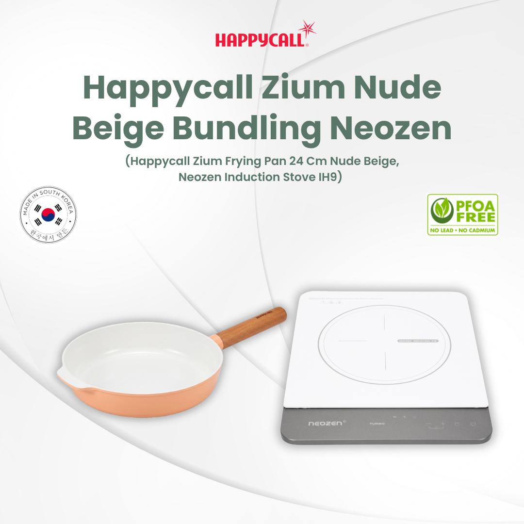 Happycall ZIUM IH FRYING PAN 24CM BEIGE + NEOZEN INDUCTION STOVE IH9