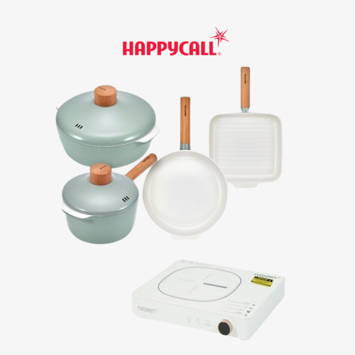 Happycall Zium Pan Set 4P + Neozen Induction Stove IH6
