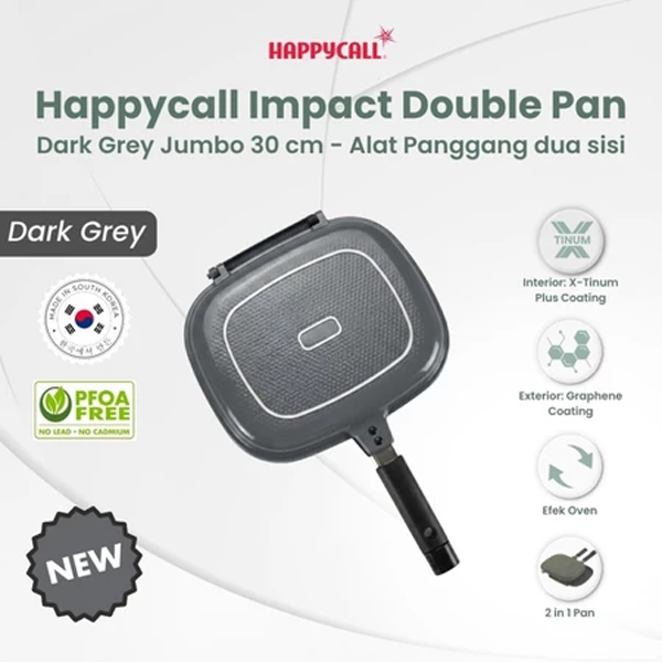 [New Edition] Happycall Double Pan Impact Jumbo 30 cm Dark Grey